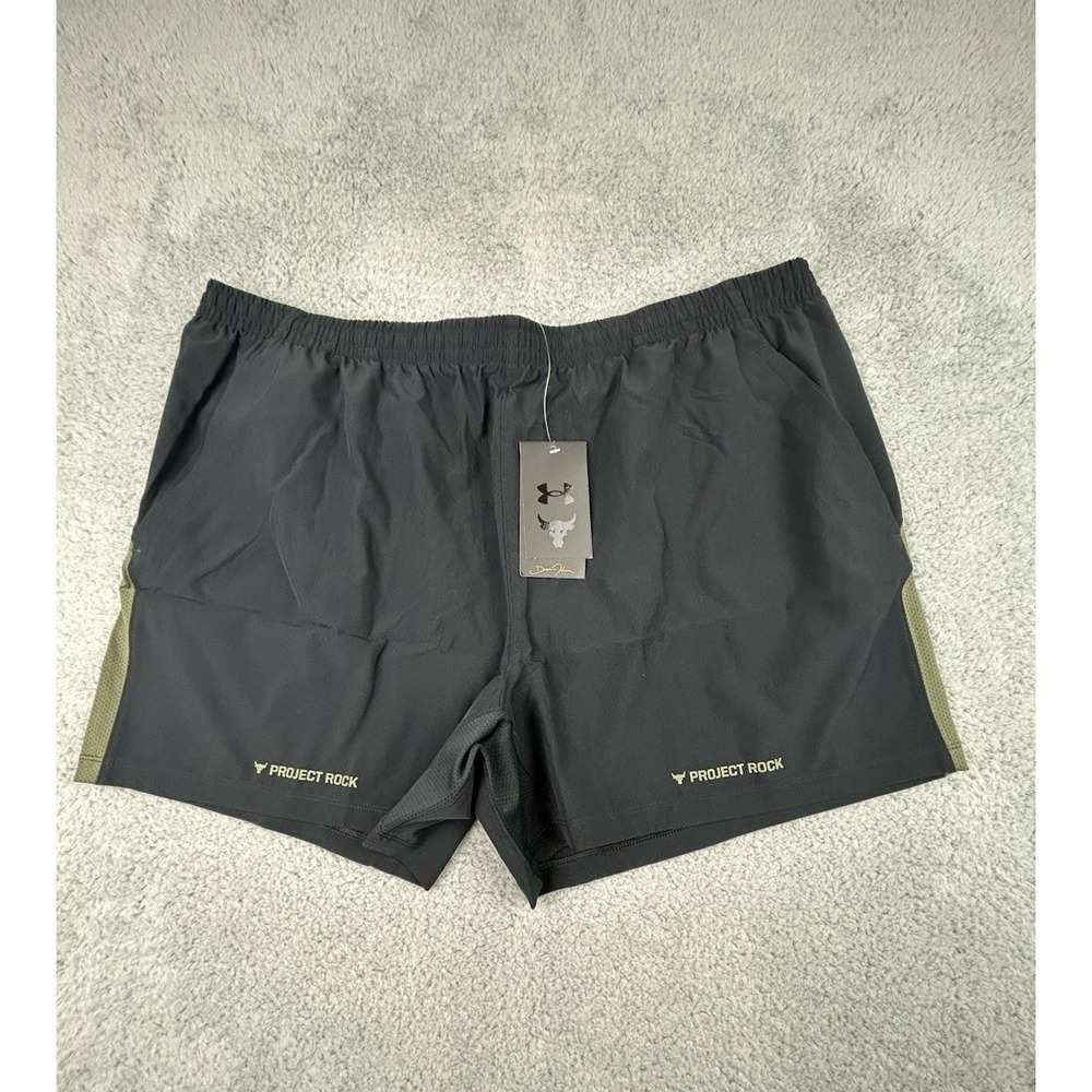 Under Armour Men's Fitted Project Rock Ultimate 5" Shorts Black Size 2XL NWT